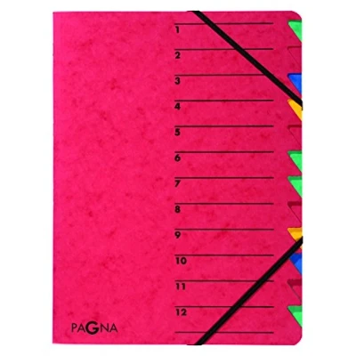 Image de Pagna 24131 01 Trieur A4 Easy en carton avec 12 onglets colorés (Rouge)