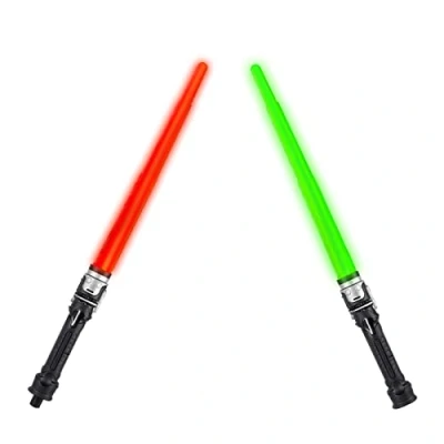 Image de Zehan Zitong Sabre Laser pour Enfants,7 Couleurs Lumineux, Epées à LED avec Son,2 Pièces 2 en 1 Télescopiques Duel Laser, Cadeau Noël Halloween