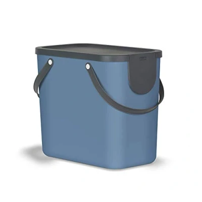 Image de Rotho Albula Système de séparation des déchets 25l pour la cuisine, Plastique (PP) sans BPA, bleu/anthracite, (40.0 x 23.5 34.0 cm)