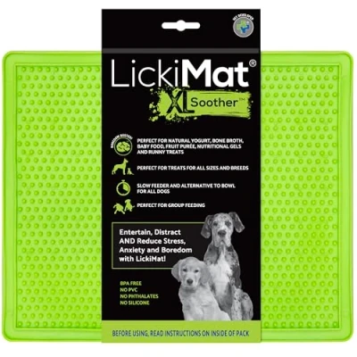 Image de LICKIMAT Soother Tapis de Fuite pour Chien en 2 Tailles et différentes Couleurs Couleur : Vert Taille L 30,5 x 25,5 cm