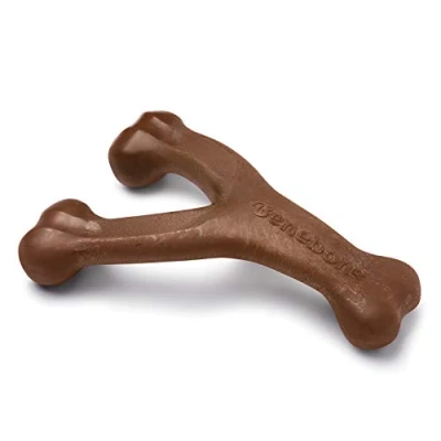 Image de Benebone Peanut aromatisé Taille Jumbo Wishbone Jouet à mâcher, Marron foncé