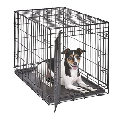 Image de New World B30 Cage pour chiens de petite taille, ment améliorée, 76,2 cm, à une porte, comprenant un plateau étanche, des pieds protégeant le sol et s caractéristiques brevetées