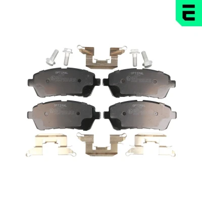 Image de OPTIMAL BP 12709 Jeu de plaquettes frein Essieu avant contact signal d&#039;usure exclu, non préparé pour indicateur avec accessoires