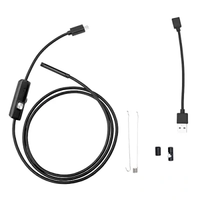 Image de OTOTEC Kit d&#039;inspection Endoscope USB/Micro USB 1 m 5,5 mm avec 6 LED Compatible Android et PC
