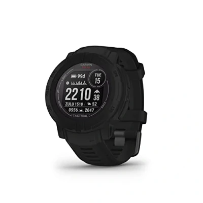 Image de Garmin Instinct 2, Solar Tactical Edition Noire Montre GPS solaire robuste et connectée Boîtier 45 mm