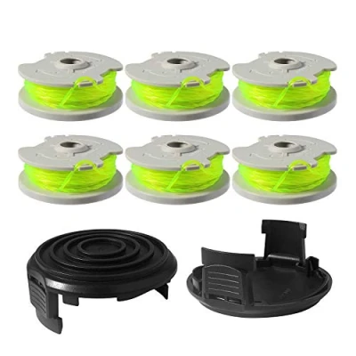 Image de Eyoloty WA0014 WA0037 Bobine de fil compatible avec les débroussailleuses Worx WG184E WG184 WG168E WG168 WG190 WG191 Longueur 6 m Ø 2 mm (6 bobines + capuchons)
