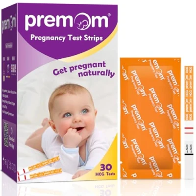 Image de Premom Tests Grossesse Précoce Bandelettes: 30 HCG Résultats Précis avec Application Française Intelligente (iOS et Android) Suivi de Fertilité