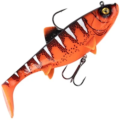 Image de Fox Rage Replicant Wobble 7,5 cm 10 g 2 poissons en caoutchouc Couleur : Red Wake UV