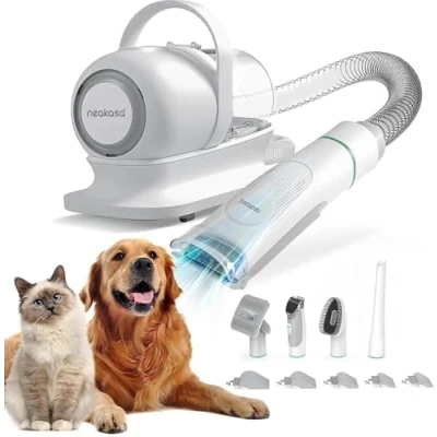 Image de Neakasa P1 Pro 13000 Pa Aspirateur Poil de Chien, 52dB Silencieuse, Tondeuse Chien Professionnelle pour Long Epais, Tout en un Brosse Toilettage, 5 Peignes Guides