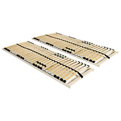 Image de vidaXL 2X Sommiers à Lattes avec 28 7 Zones 80x200cm Base de Lit Simple
