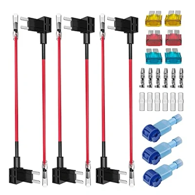 Image de GUUZI 6pcs 12V 24V Micro 2 Adaptateur de Fusible Add A Circuit avec Faisceau Câbles,Micro Porte Fusibles Remplacement(5A/10A/15A)