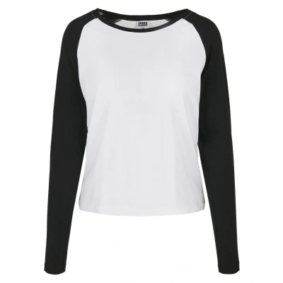 Image de Urban Classics Ladies Contrast Raglan Longsleeve Tshirt à manches longues, Femme, Taille: 3XL, White/black