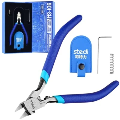 Image de stedi ModèLe de Pince 5 Pouces, Avec Outils En Plastique Ultra Minces à Un Bord Et Lame Pour La RéParation Gundam Fixation, Bleu
