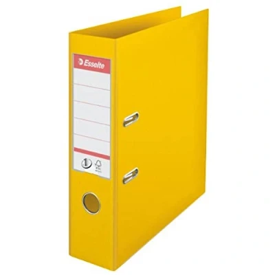 Image de Esselte, Classeurs à levier A4 N1, Jaune, Dos de 75 mm, Plastique, Lot 1, Gamme Vivida, 811310