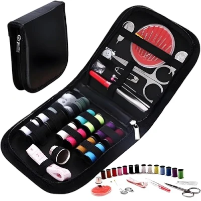 Image de Kit Couture,Kit de Couture, Accessoires pour Coudre,Set Couture Débutants,Boîte à Complete, Coffret,Aiguilles Boutons,Fil Coudre,Kit Complet