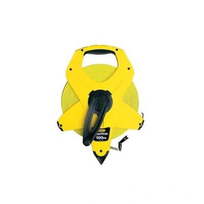 Image de Stanley 2 34 777 mesure / mètre 100 m x 12,7 mm Ruban en Fibre de Verre Powerwinder Boitier Abs Antichocs Anti Abrasion Rembobinage Surmultiplié Patte d&#039;Accrochage