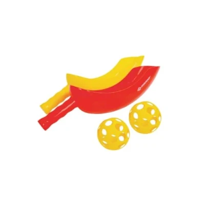 Image de Schildkröt Scoop Ball Set, 2 Raquettes, Balles, Jeu d&#039;Adresse, Compris Sac en Filet Refermable, 970131, Jaune et Rouge