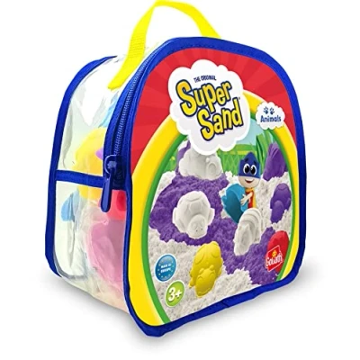Image de Goliath Super Sand. Sac à dos Animaux. Sable Magique. Loisirs Créatifs. Modeler. A Partir de 3 Ans. Moules et Coloré Inclus.