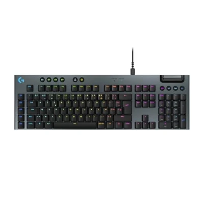 Image de Logitech G G915 X Clavier gaming mécanique filaire ultra plat, touches PBT double couche, entièrement programmables, éclairage RVB, switchs GL Brown Tactile, PC/Mac, FRA AZERTY Noir