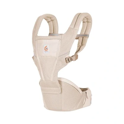 Image de porte bébé Ergobaby Alta Hip Seat avec siège de hanche pour bébés et jeunes enfants à partir 4 mois (5,5 kg 20,4 kg), en Mesh SoftFlex, Natural Beige