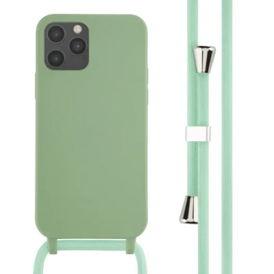 Image de Coque en silicone avec cordon iPhone 12 (Pro) Vert iMOSHION®