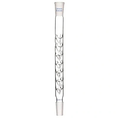 Image de Labasics Colonne de Distillation Vigreux, 24/40 200 mm Verre Borosilicaté Longueur Fractionnaire Vigreux avec Indentations pour Laboratoire