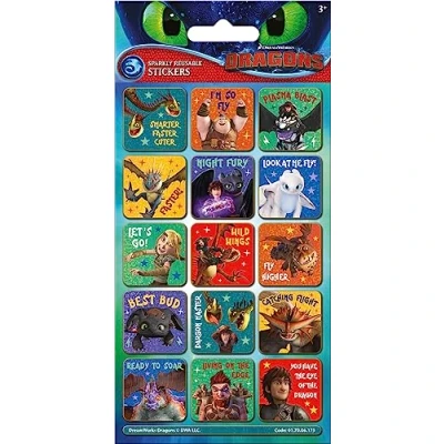 Image de Paper Projects DreamWorks Dragons Autocollants Scintillants sous Licence Officielle Réutilisables sur Les Surfaces Non poreuses, 01.70.06.175, 19.5cm x 9.5cm