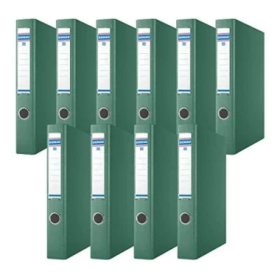 Image de DONAU 3932001PL 06 Classeur à anneaux vert Mécanisme 2 En D de 30 mm Format A4 carton 1,9 d&#039;épaisseur avec polypropylène écologique 100 µ Lot 10
