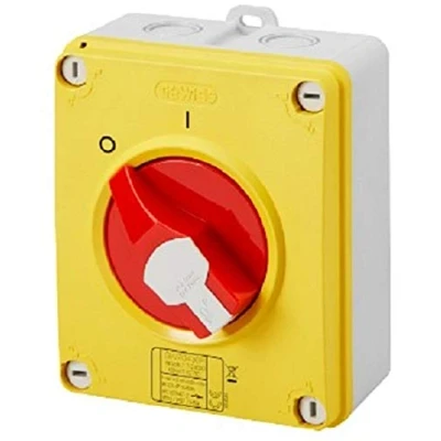 Image de Gewiss INTERRUPTEUR SECTIONNEUR HP URGENCE en BOÎTIER ISOLANT 16A 2P POIGNÉ ROUGE CADENASSABLE IP66/67/69