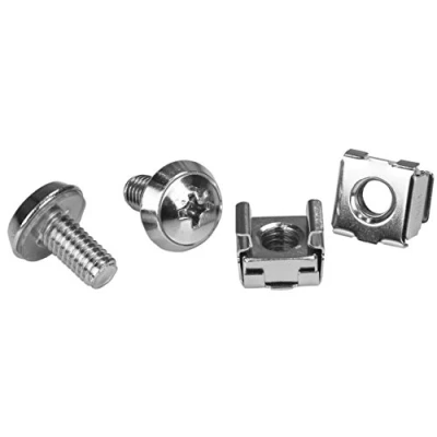 Image de StarTech.com Paquet de 100 vis et Ecrous Cages M6 pour rack ou Armoire Serveur Kit (pack 100) P/N: CABSHELF116, RK12WALLO, RK12WALLOA, RK15WALLO, RK15WALLOA, RK4236BKB, R