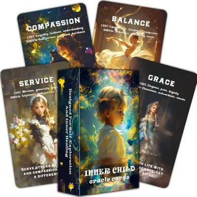 Image de QCFQCF cartes Oracle Inner Child pour la guérison, découverte de soi et les croissance émotionnelle débutants, un jeu spirituel une méditation guidée transformation