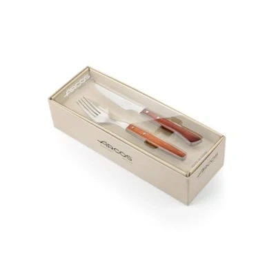 Image de Arcos Couteaux de Table Steak Set (12 pièces) Poignée en Acier Inoxydable Pack Bois Marron Couleur