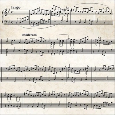 Image de Lot de 20 serviettes en papier avec motif notes musique jouant comme décoration table Convient également pour le découpage et la technique des 33 x cm