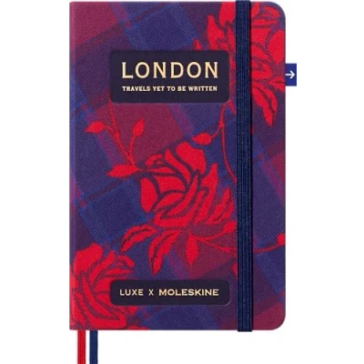 Image de Moleskine LUXE Carnet London City Notebook, avec Contenus de Voyage, Couverture Rigide en Tissu et Fermeture Élastique, Format Pocket 9 x 14 cm