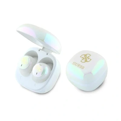 Image de Casque sans fil TWS Guess Iridescent 4G Printed Logo blanc Neuf
