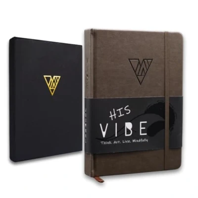 Image de The Vibe journal Un manuel de pleine conscience 13 semaines pour homme Contenu quotidien unique Développez vos habitudes et gratitude Format A5