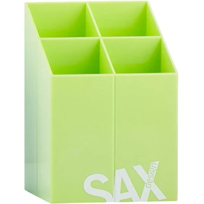 Image de Porte crayons SAX Quadra, vert clair, durable et incassable, qualité éprouvée, design moderne élégant