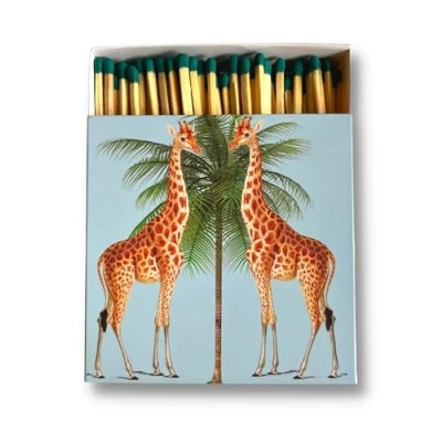 Image de Curator Home Cadeau de Luxe Longue sécurité Allumettes I Boîte d&#039;allumettes carrée au Design Girafe élégant