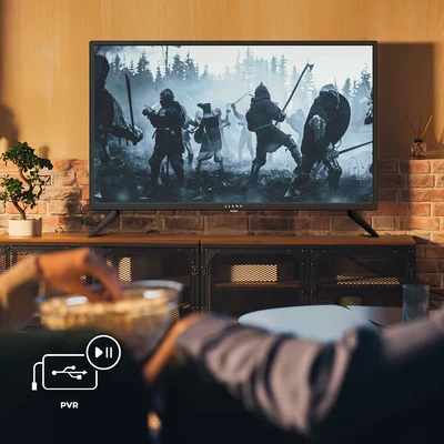 Image de KIANO Slim TV Téléviseur 32&quot; Pouces 80 cm Triple Tuner DVB T2 CI CI+ LED HD écran 2 HDMI Entrées Multimedia USB Dolby Audio PVR Hotel Mode Noir
