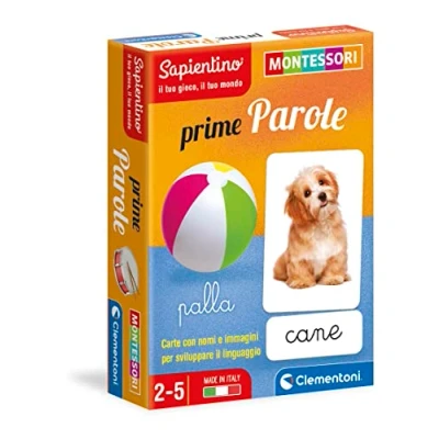 Image de Clementoni Cartes Prime Mots Montessori 2 Ans (Version en Italien), Jeu éducatif Made in Italy, 16319, Multicolore, Taille Unique