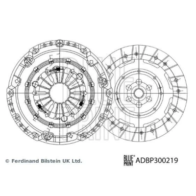 Image de BLUE PRINT ADBP300219 Kit d&#039;Embrayage à deux pièces avec graisse synthétique 241mm PEUGEOT: 3008 I, 5008 208 I 3/5 portes, CITROËN: C4 II 5 portes