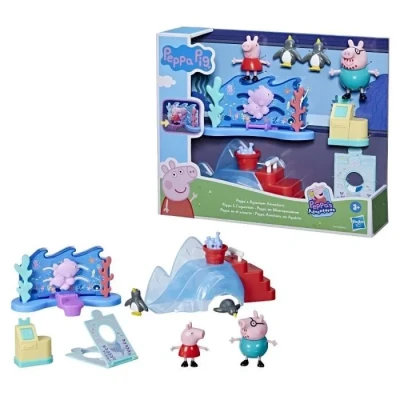 Image de Peppa Pig Peppa&#039;s Adventures à l&#039;aquarium, Jouet préscolaire avec 4 Figurines et Accessoires, dès 3 Ans Multicolore