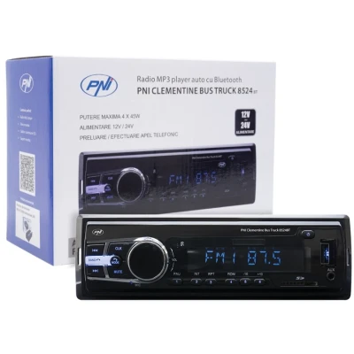 Image de Radio MP3 Player Car PNI Clementine Bus Truck 8524BT 4x45w, RDS, 12V / 24V 1 DIN CU SD, USB, AUX, RCA SI Bluetooth 24 Volt