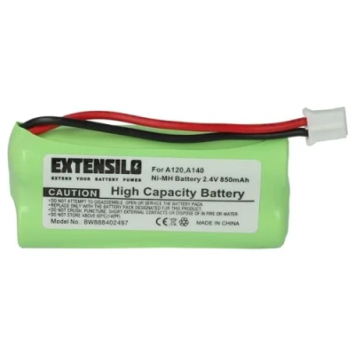 Image de EXTENSILO Batterie Compatible avec Siemens Gigaset A12, A14, A120, A140, A140 Trio, Duo téléphone Fixe sans Fil (850mAh, 2,4V, NiMH)