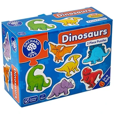 Image de Orchard Toys Dinosaurs Jigsaw Puzzles, Six Educational Puzzles in a box, 2 Piece For Toddlers Ages 18mths +, Develops Hand Eye Coordination