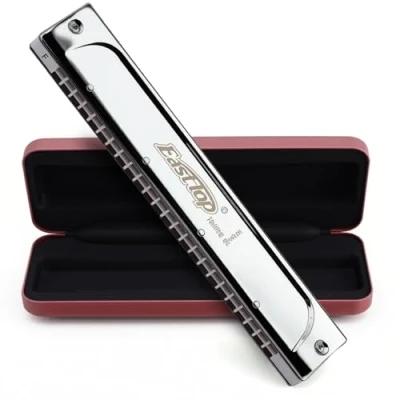 Image de Easttop 24 trous professionnel tremolo harmonica T2406S orgue à bouche instrument de musique (key of F)