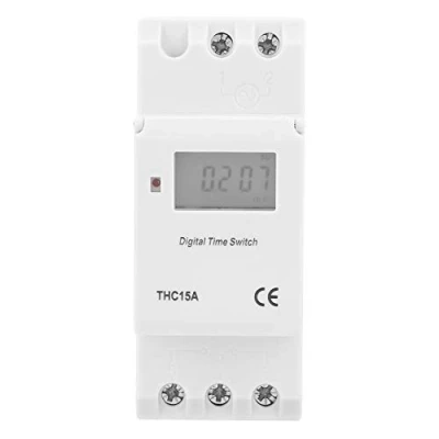 Image de Minuterie numérique, 15A 220 240VAC 16A Rail DIN programmable numérique 7 jours Contrôle de l&#039;éclairage public, la lumière au néon, lampe, du chauffe eau, climati