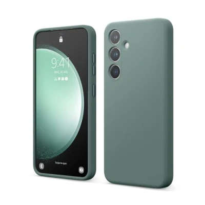 Image de elago Coque Silicone Liquide Compatible avec Samsung Galaxy S24, Qualité Supérieure, Protection Intégrale [Structure Antichoc 4 Couches], Doublure Microfibre Douce Anti Rayures (Vert Nuit)