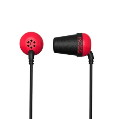 Image de Koss PLUG R casque Intra aural écouteur Rouge Casques (Intra aural, écouteur, Avec fil, 10 20000 Hz, 1,2 m, Rouge)