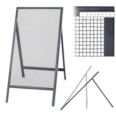 Image de KADAX Tamis à jet rectangulaire en fil d&#039;acier Pour le jardin, sable, la terre et les pierres Largeur du maillage : 0,8 x cm
